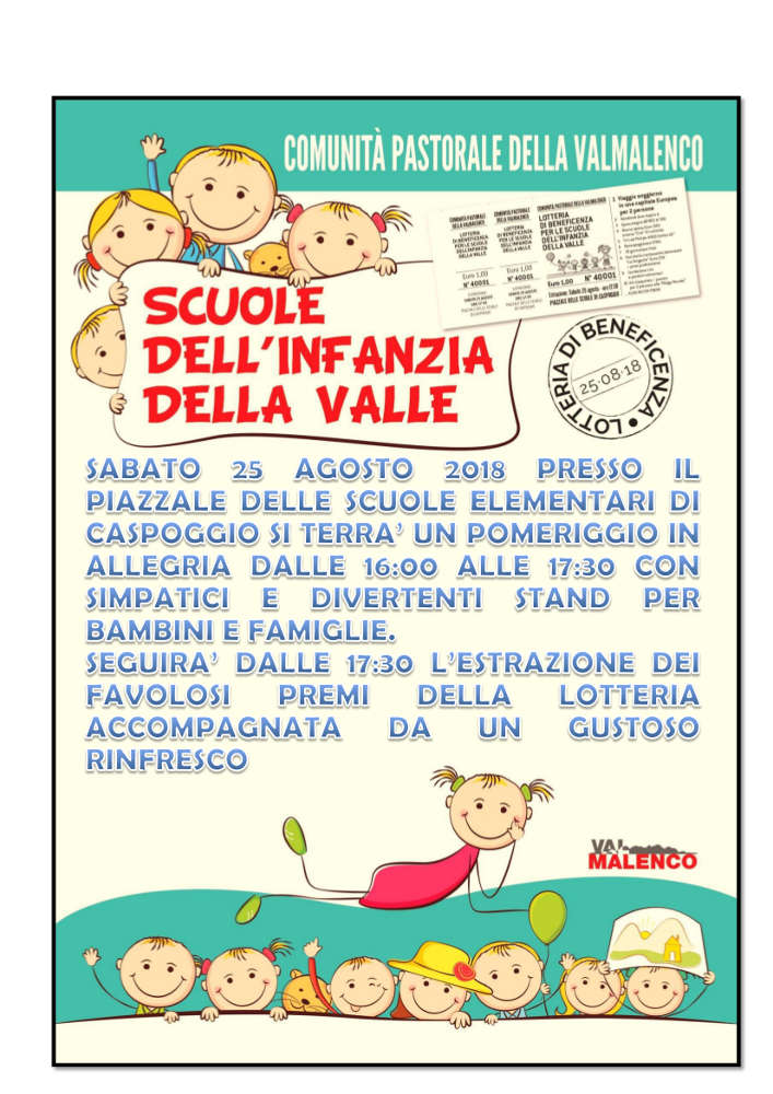 25 Agosto: estrazione lotteria delle scuole dell'infanzia